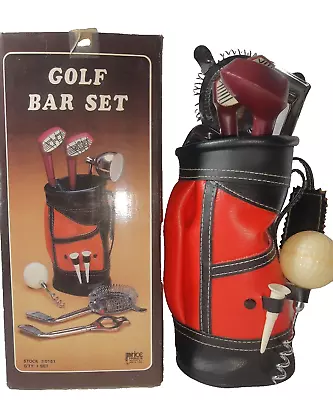 VTG GOLF Bar Set Barware Golfer Irons Drivers Drink Mixing Cocktails Novelty 70s • $12