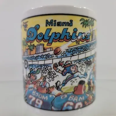 Vintage Miami Dolphins Cartoon Coffee Mug Team NFL Customs Edge Inc. • $15