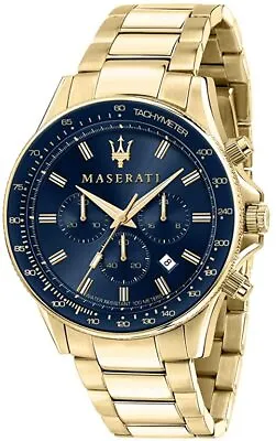 Maserati R8873640008 Men's Sfida Chronograph Gold Tone Bracelet Wrist Watch • $277.09