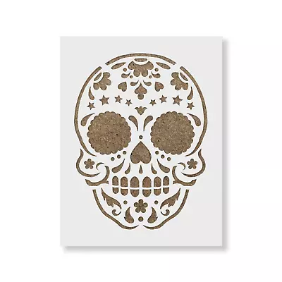 Sugar Skull Starry Stencil - Durable & Reusable Mylar Stencils • $9.99