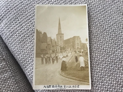 £2 • Buy 1907 Postcard Band Procession Astbury Village Congleton Cheshire Bollington 