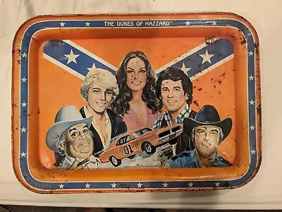 VINTAGE 1981 Dukes Of Hazzard Orange Metal Folding TV Lap Tray • $75