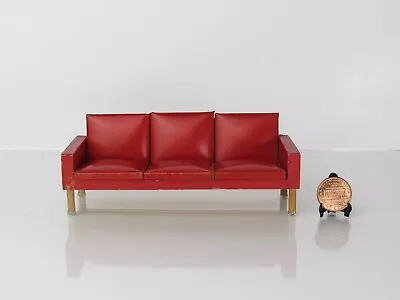 Vintage Lundby Dollhouse Furniture Miniature Wooden Mid Century Modern Sofa • $23.99