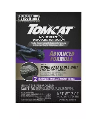 Tomcat Mouse Killer Disposable 2-1 Oz Bait Station & Bait Advanced Formula • $4.89