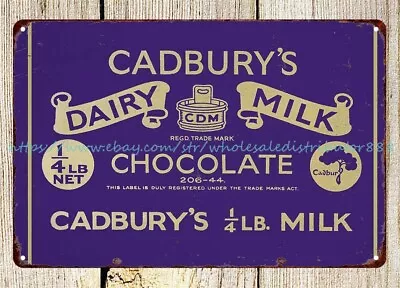 Shop Wall Decor CADBURYS DAIRY MILK CHOCOLATE Metal Tin Sign • £18.32