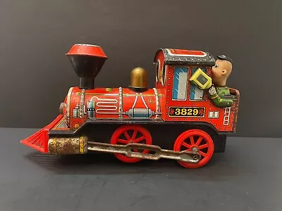 Vintage Battery Operated Train Engine Litho Tin Toy In Working Condition Japan • $468.70