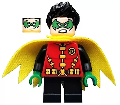 LEGO Robin Minifigure Green Mask & Hands Yellow Cape Batman Ll Super Heroes NEW • $10.95