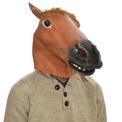 £12.99 • Buy Latex Full Head Overhead Goofy Horse Funny Animal Cosplay Halloween Fancy Mask