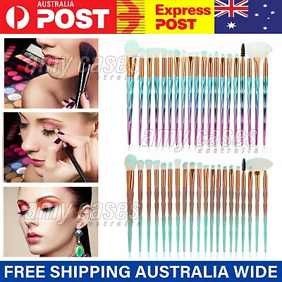 20PCS Eye Make-up Brushes  Unicorn Eyeshadow Eyebrow Blending Brush Set MEL • $8.46