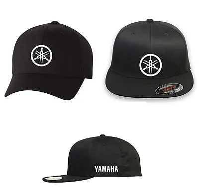 MOTORCYCLE RIDING YAMAHA CURVED OR FLAT BILL  FLEXFIT HAT *FREE SHIPPING In BOX* • $19.99