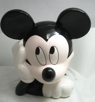 VTG 1990s Treasure Craft Disney Mickey Mouse Cookie Jar Pale Pink Happy Face • $25