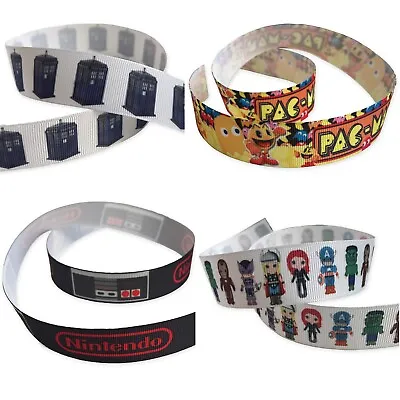 1m Gaming TV Hero Dr Who 1in 25mm Craft Ribbon Card Making Headband Bows Cakes • £0.99