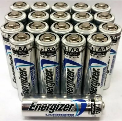 20 Qty Energizer Ultimate Lithium 1.5 V AA Batteries Extreme Performance 2044 • $18