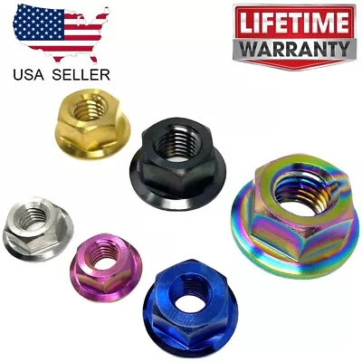 M5 M6 M7 M8 M10 M12 Titanium Flange Shoulder Hex Nut Anodized Color DIN 6923 • $4.35