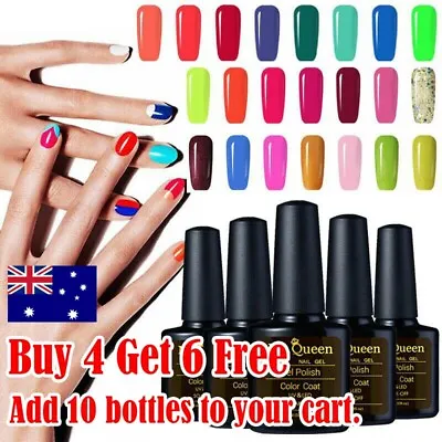 Ms Queen GEL NAIL POLISH 10ml No Wipe Top Base Coat Nail Art • $179.99