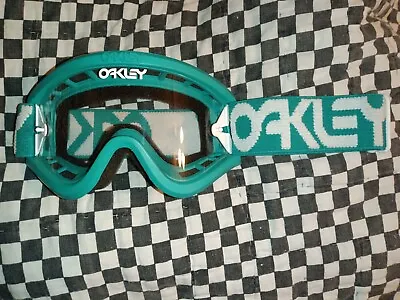 Vtg N.O.S.  Oakley  O/20 MX Factory Teal  Pilot  Goggles ama Motocross Visor • $225