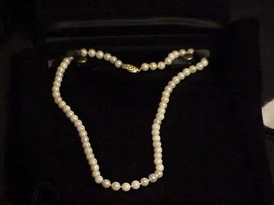 Fabulous Vintage Natural 6mm Pearl 14K Gold 18  Hand Knotted Necklace 19.8 Grams • $149.99