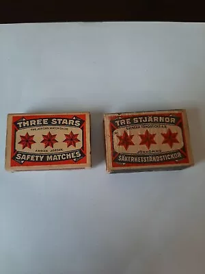 Vintage Three Star Safety Matches English And Russian Made In Jordon Matchboxes  • $42