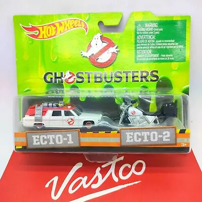 2016 Hot Wheels Action Pack 1:64 Ghostbusters Ecto-1 And Ecto-2 Motorcycle DRW73 • £42.65