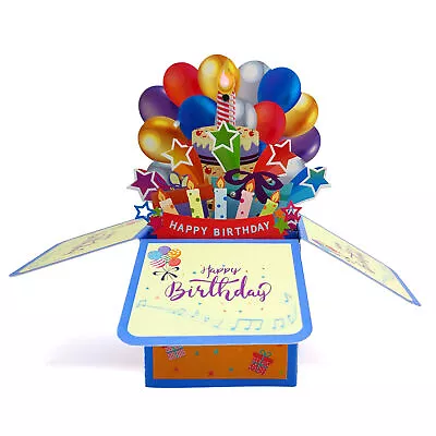 Musical Bday Card 3d Surprise Greeting With Light Candle Music Unique Birthday • $12.82