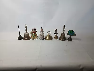 Lot Of 8 Vintage Hand Bells 2.5lbs Fast Free Shipping G85 • $25