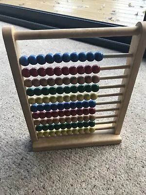 Wooden Abacus Coloured Counting Education Children’s Toy Christmas • £7