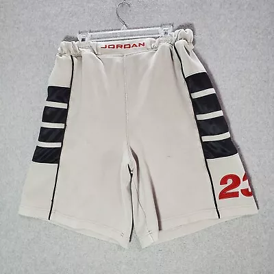 VINTAGE Air Jordan Men Activewear Shorts XL White Y2K Basketball Jumpman Logo * • $28.88