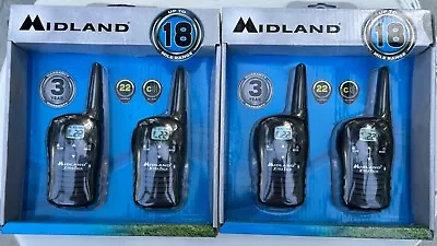 *NEW*  2 Sets Of Midland Walkie Talkies LXT118 Two-way Radios-18 Mile Range  • $43.50