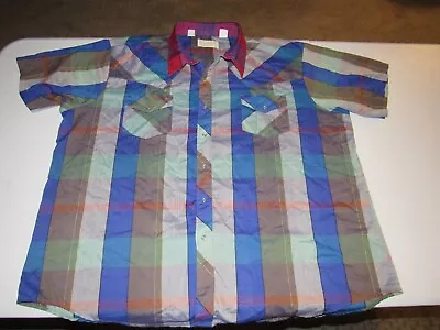 Vintage Bellcraft Men's Multi-color Plaid Snap Button Up Western Shirt Size 2xl • $6.99
