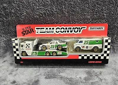 Matchbox Super Star Team Convoy #25 Schrader Cabover Race Car & Chevy Van 1/64 • $6.99