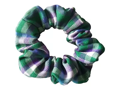 Green Tartan Fabric Hair ScrunchieHair TieGifts For Her • £2.50