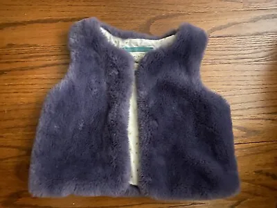 Girls Mini Boden Faux Fur Purple Vest EUC Sz 3-4 5 • $14.75