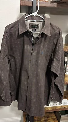 Ariat Pro Series Mens Button Down Shirt XL Brown Plaid • $14.88