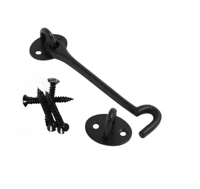 Cabin Hook Cast Iron Black HEAVY DUTY For Gate Door Eye Latch Catch • £2.95