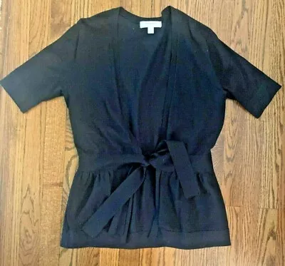 Isaac Mizrahi Sweater Womens Black Short Sleeve With Tie Large For Target • $4.95