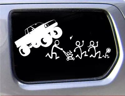 Stick Figure Family Nobody Cares Monster Truck Funny Stickers Car Vinyl Decal • $3.99