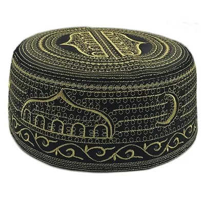 Embroidered Muslims Men Prayer Hat Ethnic Cultural Islamic Hat Holiday • £6.76