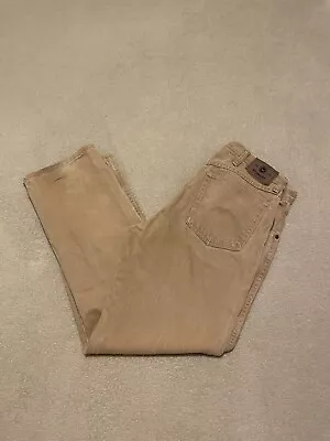 Men's Wrangler Beige Jeans Straight Regular Size W34 L30 Vintage • £12.99