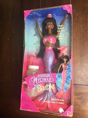 1996 Barbie Bubbling Mermaid Doll African American 16132 NIB Mattel NEW • $75