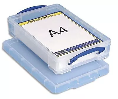 £10.39 • Buy Really Usefull 4L Box Ideal For A4 Paper Card Storage Colour Clear 4 L Litre