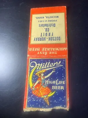 Vintage Rare Miller High Life Beer Match Book • $9.99