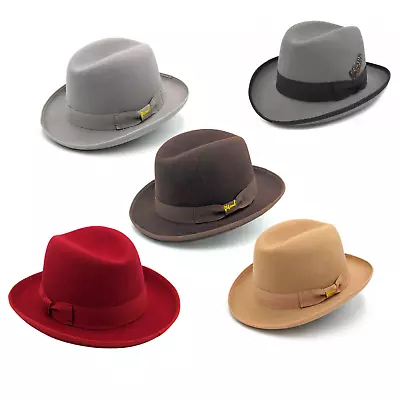 The Homburg Hat Winston Style 100% Wool Felt Classic Homburg Hat UK • £19.95