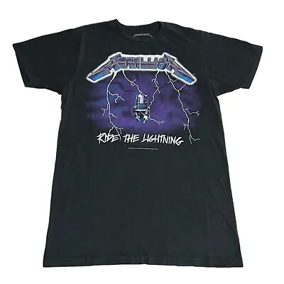 Metallica Ride The Lightning Shirt Size Medium Black Band Tee 2007 Vintage Y2K • $19.95