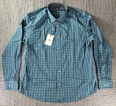 UNTUCKit Seastone Mens Wrinkle Free Button Down Blue Plaid Shirt New - PICK SIZE • $34.95