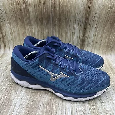 Mizuno Wave Sky 4 Men's Size 12 D Waveknit Blue Running Shoes Sneakers • $49