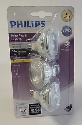 Philips 531913 MR16 12V 7.5W/3000K LED Floodlight Bulb (Pack Of 3) New Sealed • $19.99