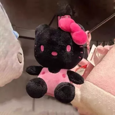 Black Hello Kitty Plush Doll Keychain Pink Bowknot Kitty Schoolbag Pendants Gift • $9.99