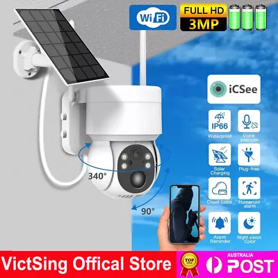 Solar Security IP Camera Battery Powered Outdoor Wireless WiFi CCTV PTZ Camera • $79.99