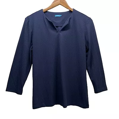 J. McLAUGHLIN / NAVY BLUE / TEXTURED TOP / WOMEN'S L • $21.36