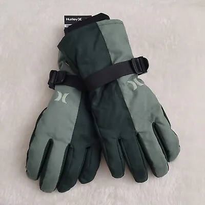 HURLEY Heat Block Water Resistant Green Snowboard/Ski Gloves Size L/XL • $24.99